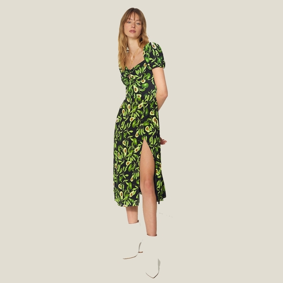 Aritzia Green Avocado Print Dress - Picture 3 of 4